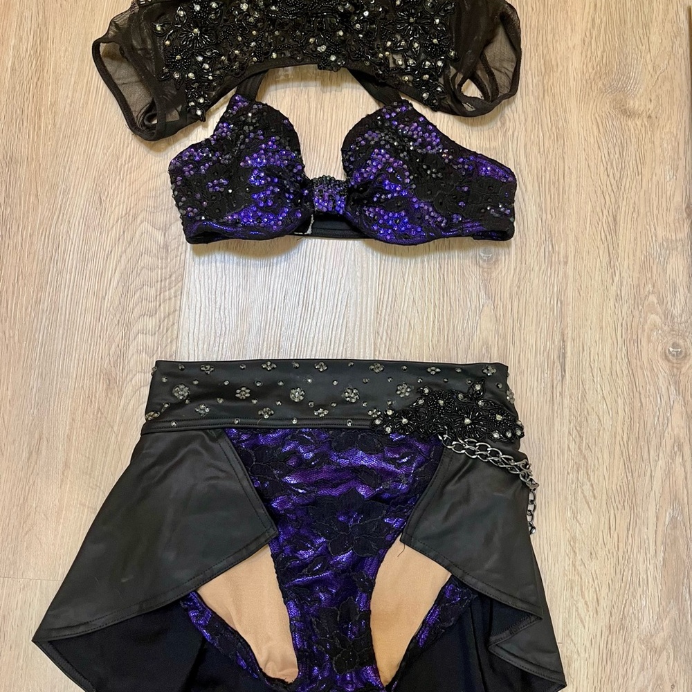 Purple and Black Sequin Dance Costume